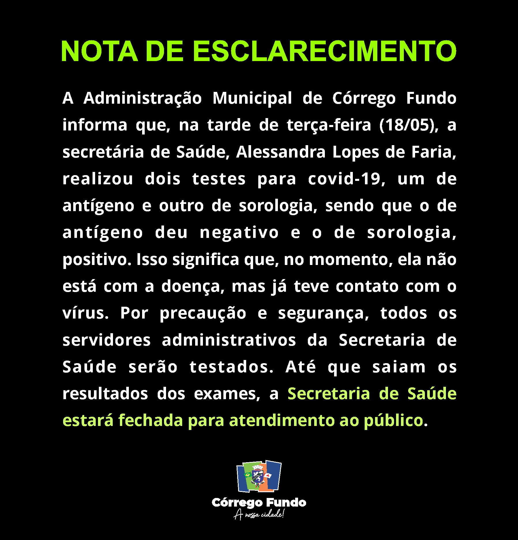 NOTA DE ESCLARECIMENTO!!