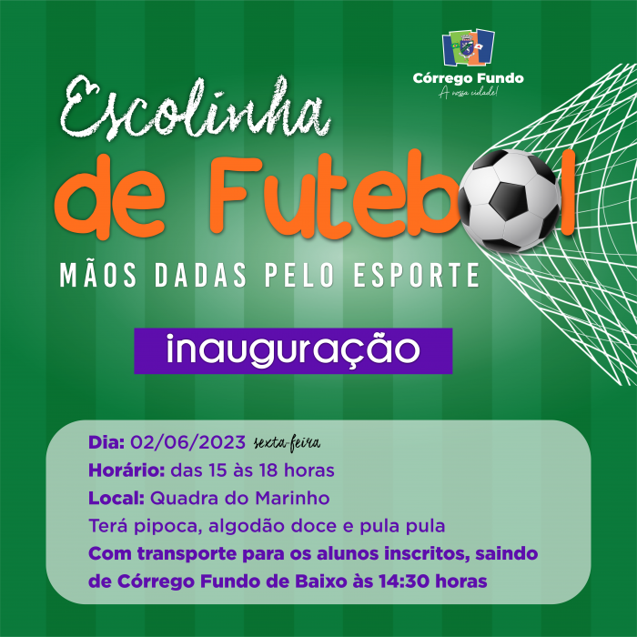 ESCOLA DE FUTEBOL DE DIA DE SÁBADO 